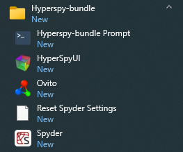 Launching the interactive HyperSpy-bundle prompt console